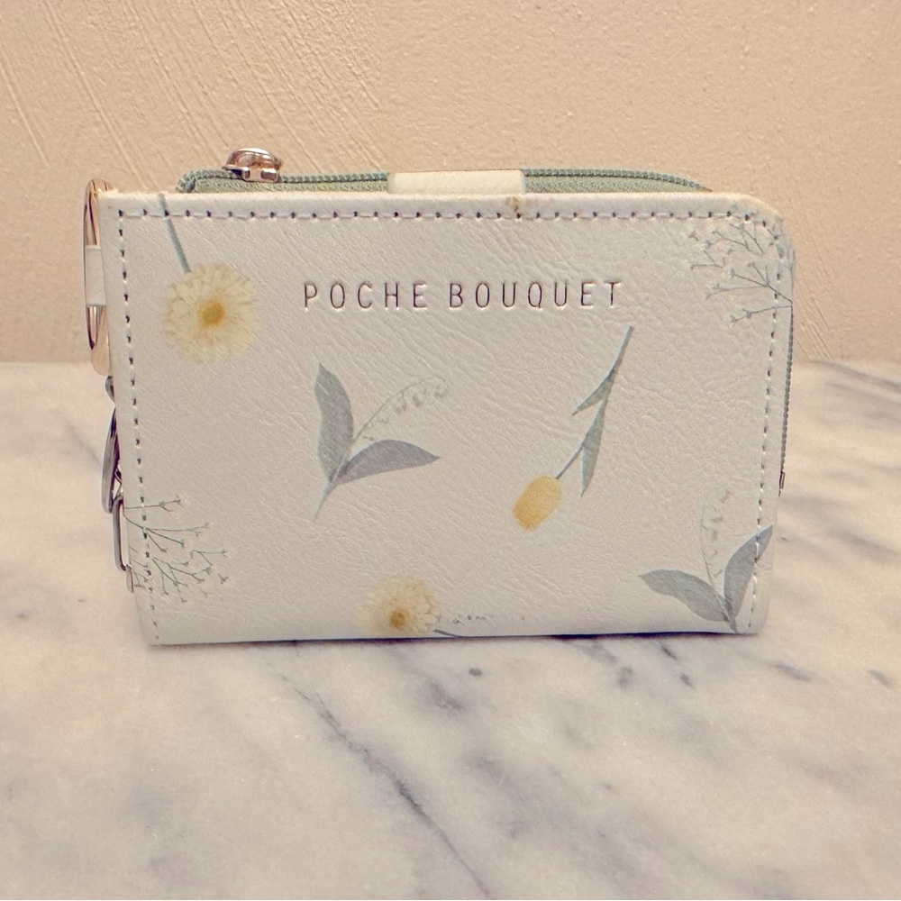 Pouche Bouquet Key, Card & Coin Holder with Snap and Keyring NWOT